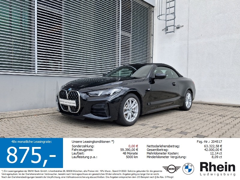 BMW 430i xDrive Cabrio M Sportpaket LED Navi ParkAs+