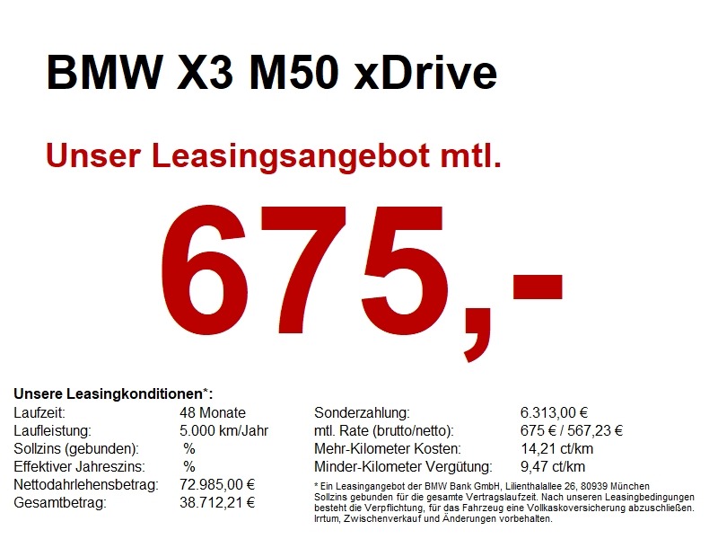 BMW X3 M50 xDrive Hifi.AHK.LED.M Sp.Paket Pro.Navi