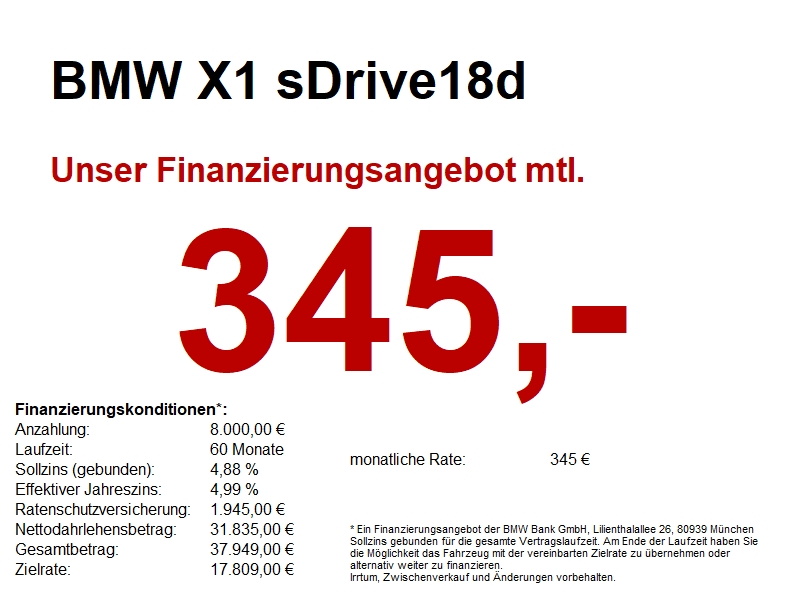 BMW X1 sDrive18d xLine Navi.LED.DriveAs.AHK.RüKam