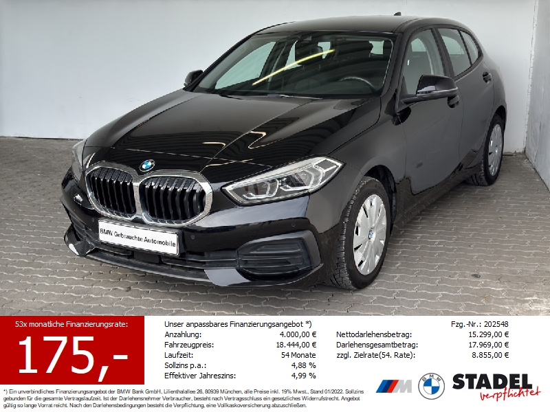 BMW 116d 5-Türer Navi.LED.WLAN.M-LR.PDCvo+hi.Sitzhz