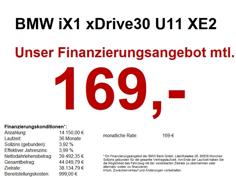 BMW iX1 xDrive30 U11 XE2 M Sport sofort verfügbar