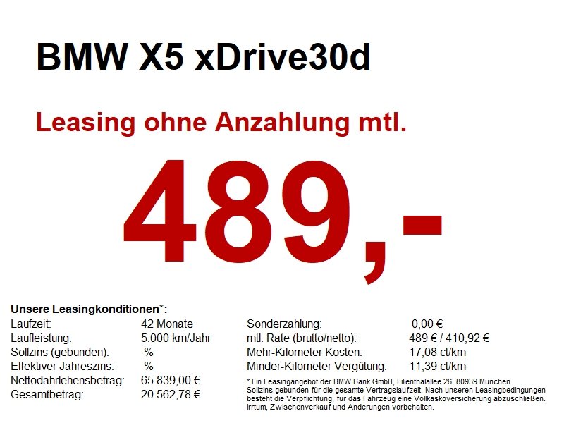 BMW X5 xDrive30d AHK/SHZ/hk/SoftC/4xSH/INT/GAR/HUD