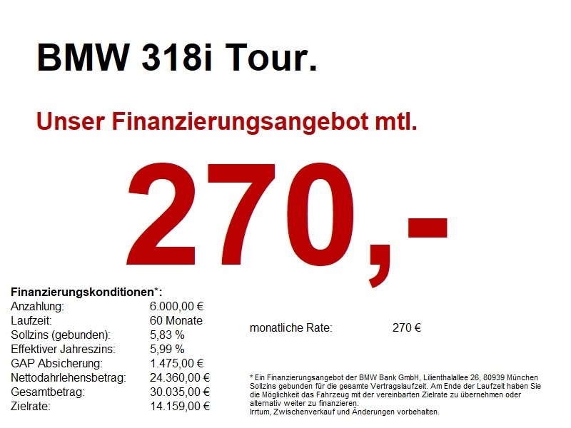 BMW 318i Tour. Navi.LED.Sport-Lr.PDCvo+hi.Sitzheizun
