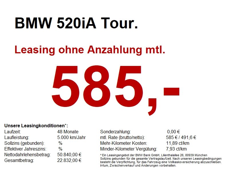 BMW 520iA Tour. M Sport LiveCock.Standh.LED.AHK.Ke