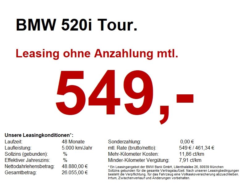 BMW 520i Tour. M Sport Standheizung. AHK. Harm./Kard
