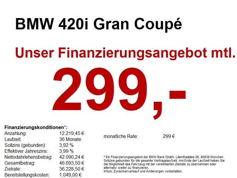 BMW 420i Gran Coup  M-Sportpaket   AHK