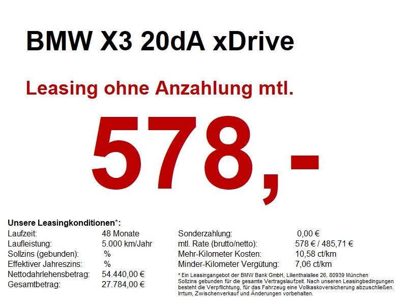 BMW X3 20dA xDrive M Sport LiveCock.LED.AHK.DriveAss