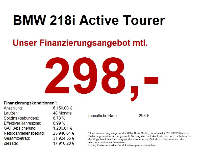 BMW 218i Active Tourer M Sport LED+/hk/CAM/LHZ/K-ZUG