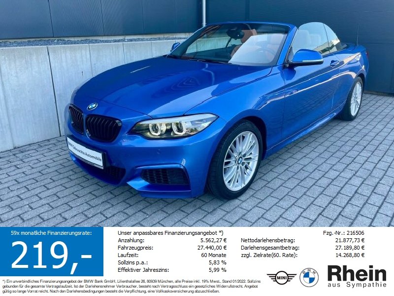 BMW 218i Cabrio M Sport CAM/NAVI/K-ZUG/SPEED/TEMPO