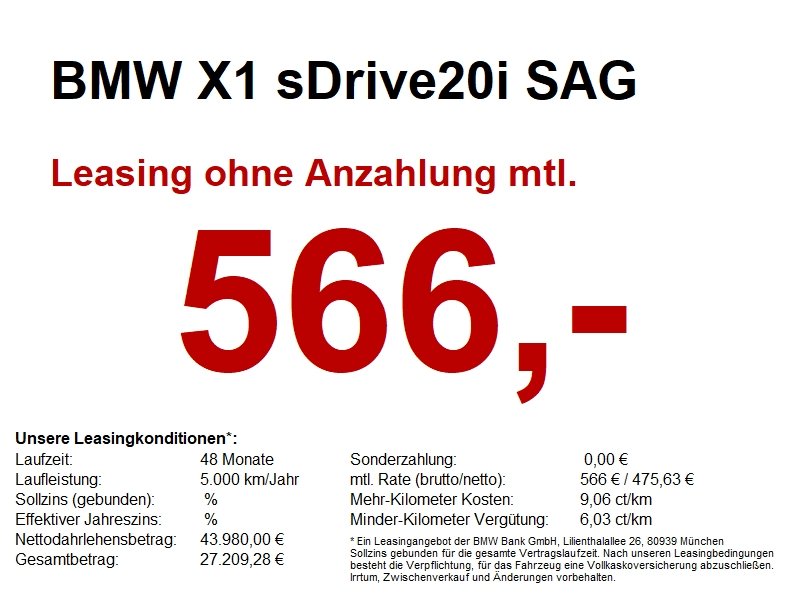 BMW X1 sDrive20i SAG M Sport AHK/HUD/360/A-SITZ/MEMO
