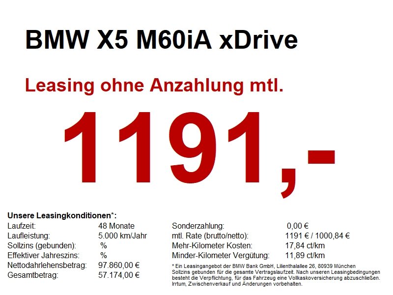 BMW X5 M60iA xDrive M Sport PRO Top Ausstattung !