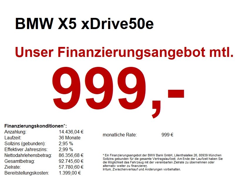 BMW X5 xDrive50e M Sport Pro  Comfort Paket Plus