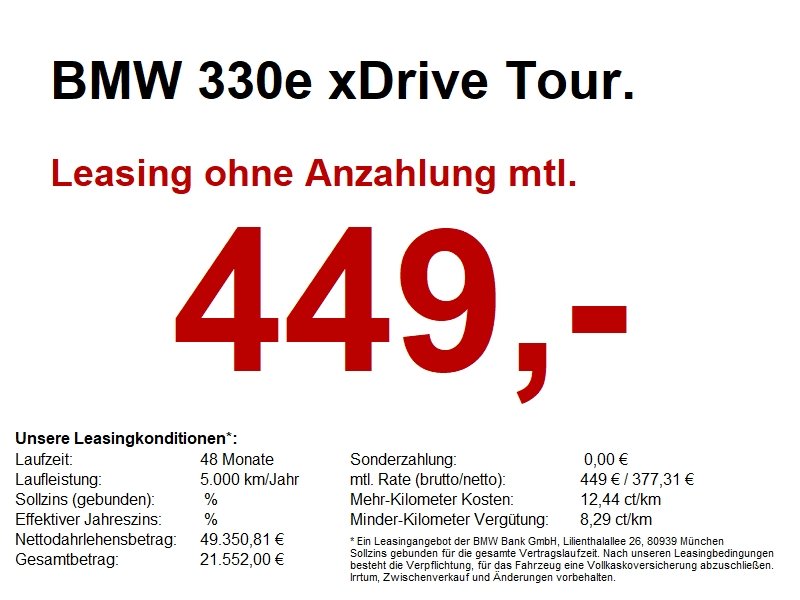BMW 330e xDrive Tour. M Sport AHK.Glasdach.Park.Ass+