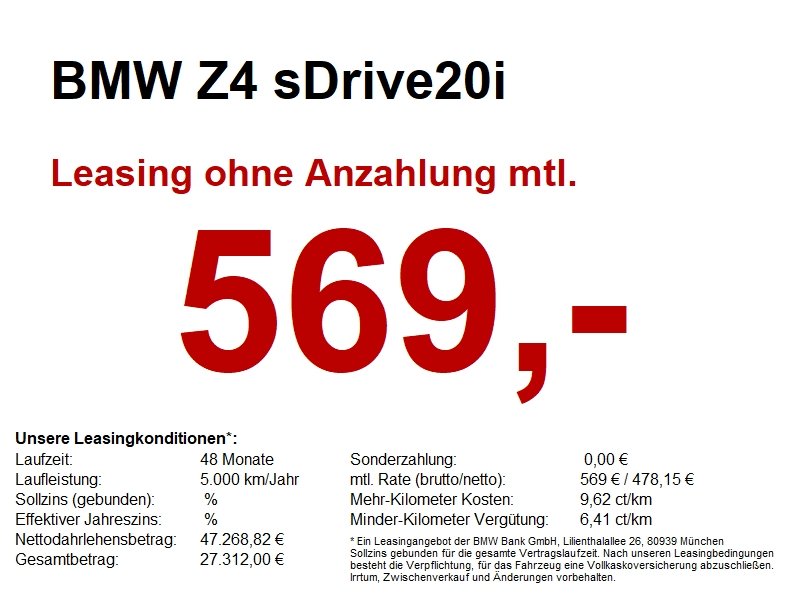 BMW Z4 sDrive20i M Sport Leder. HeadUp. Park.Ass.