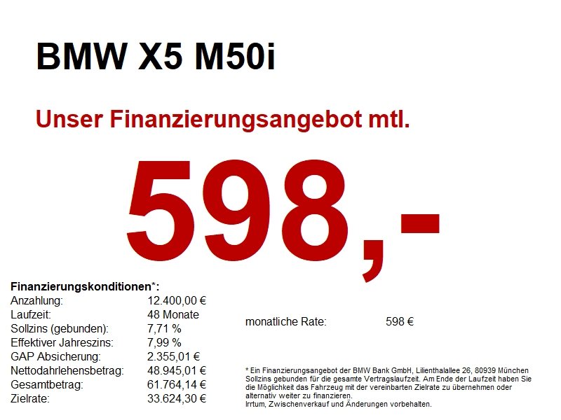 BMW X5 M50i AHK/SHZ/LASER/FondTV/MASS/PanSky/hk/360