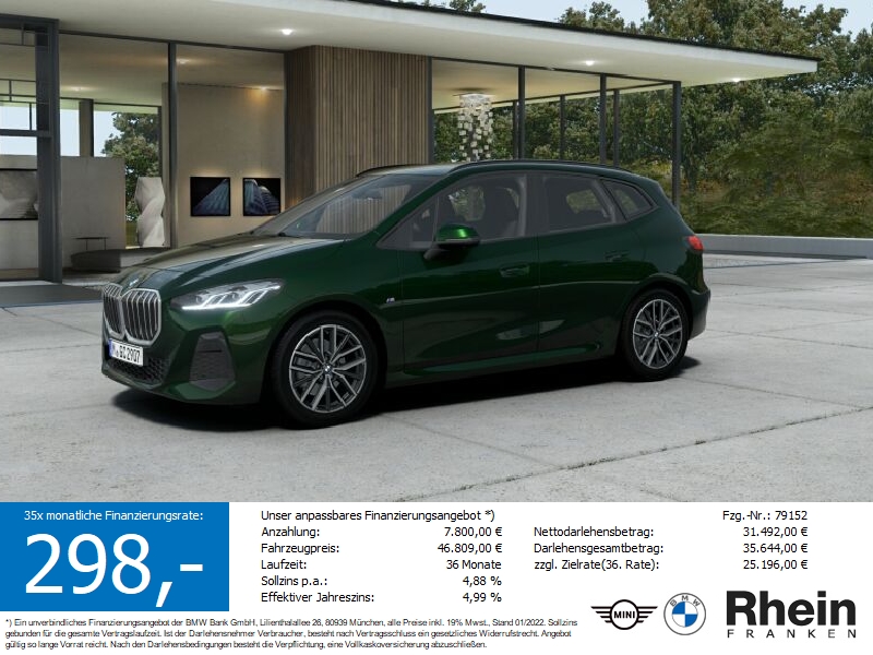 BMW 218i Active Tourer M Sportpaket Autom. Navi. RFK